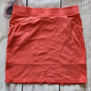 Toad & Co. "Flexcel Structured Skirt" Coral Orange Mini Skirt | Women's Size M